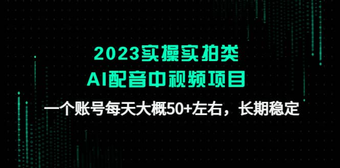 2023实操实拍类AI配音中视频项目，一个账号每天大概50+左右，长期稳定-无忧资源网