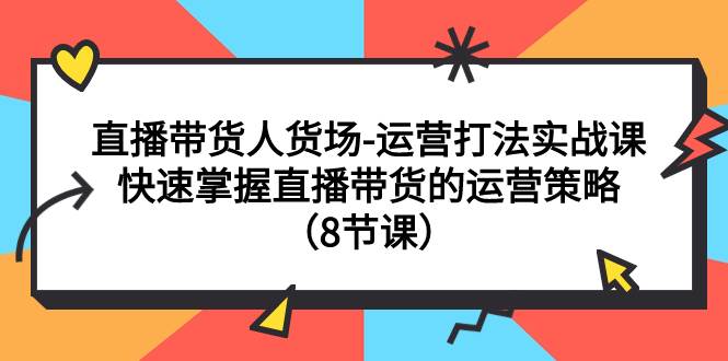 直播带货人货场-运营打法实战课：快速掌握直播带货的运营策略（8节课）-无忧资源网