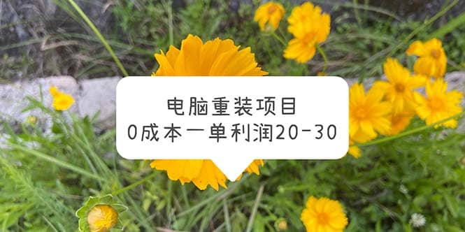 电脑系统重装项目,0成本一单利润20-30-无忧资源网