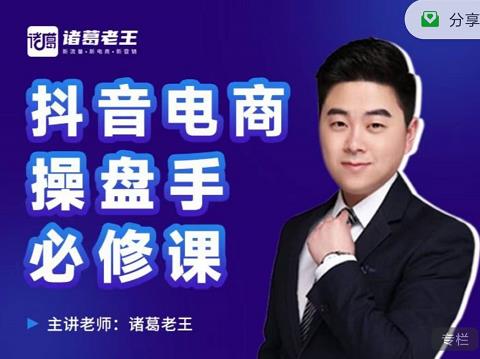 诸葛老王-抖音电商操盘手必修课:顶层设计,起号破局,爆款运营,数据分析-无忧资源网
