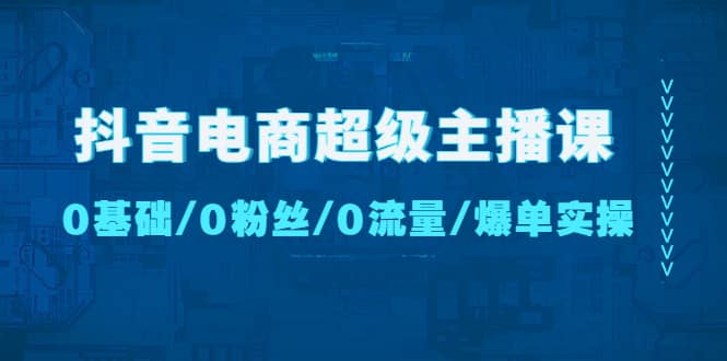 抖音电商超级主播课：0基础、0粉丝、0流量、爆单实操-无忧资源网