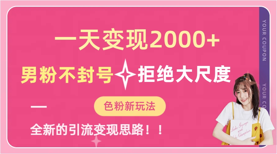 一天收款2000元，男粉不封号拒绝大尺度-色粉全新的变现方法-无忧资源网