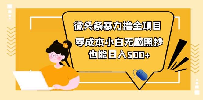 人人都能操作的微头条最新暴力撸金项目，零成本小白无脑搬运-无忧资源网