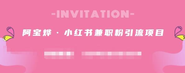 阿宝烨·小红书兼职粉引流项目,流量大,引流效果好【视频课程】-无忧资源网