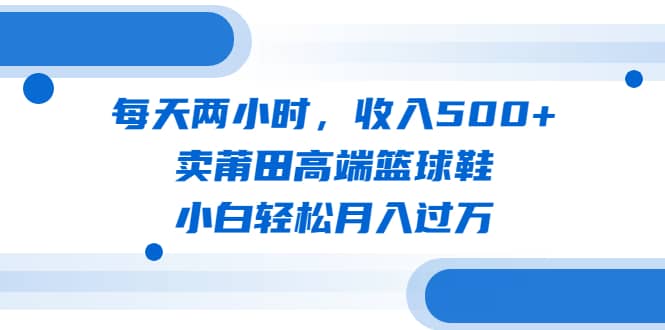 每天两小时，收入500+，卖莆田高端篮球鞋，小白轻松月入过万（教程+素材）-无忧资源网
