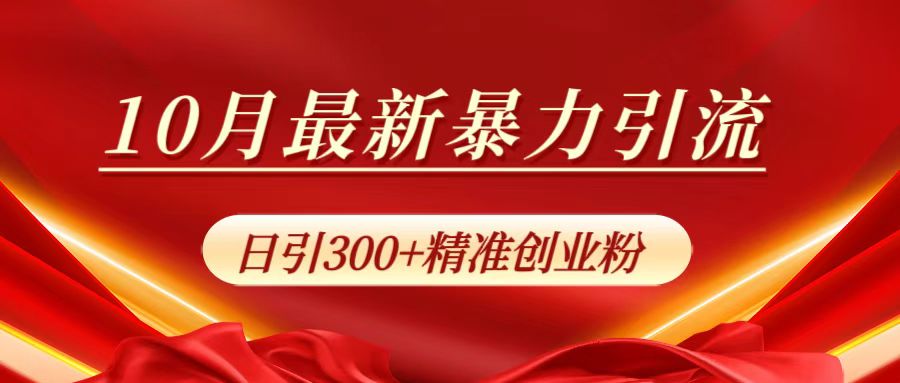 10月最新暴力引流,日引300+精准创业粉-无忧资源网