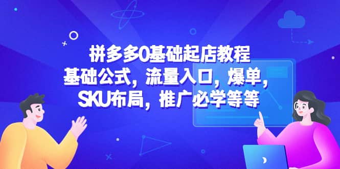 拼多多0基础起店教程：基础公式，流量入口，爆单，SKU布局，推广必学等等-无忧资源网