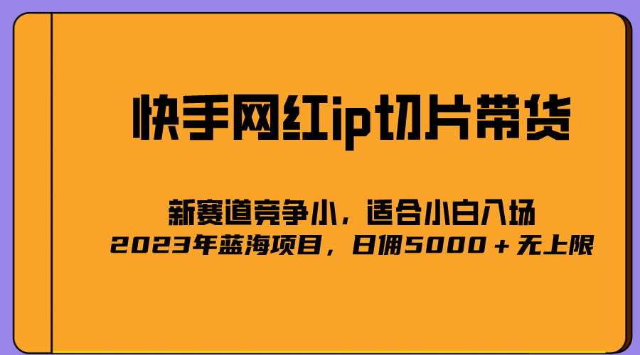 2023爆火的快手网红IP切片，号称日佣5000＋的蓝海项目，二驴的独家授权-无忧资源网