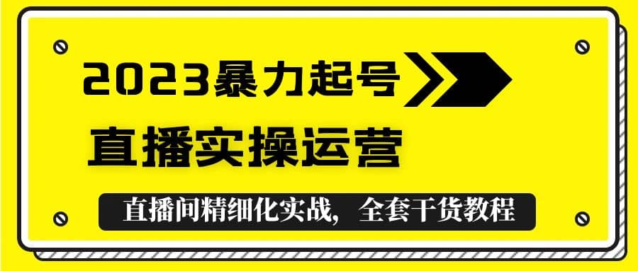 2023暴力起号+直播实操运营，全套直播间精细化实战，全套干货教程-无忧资源网