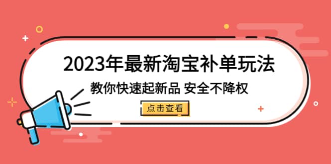2023年最新淘宝补单玩法,教你快速起·新品,安全·不降权(18课时)-无忧资源网