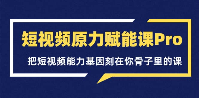 短视频原力赋能课Pro,把短视频能力基因刻在你骨子里的课(价值4999元)-无忧资源网