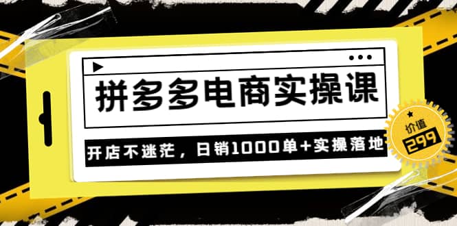 《拼多多电商实操课》开店不迷茫,日销1000单+实操落地(价值299元)-无忧资源网