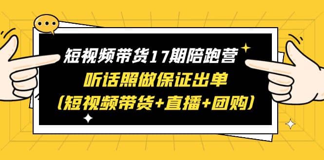 短视频带货17期陪跑营 听话照做保证出单(短视频带货+直播+团购)-无忧资源网