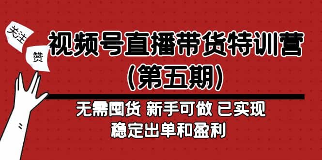 视频号直播带货特训营（第五期）无需囤货 新手可做 已实现稳定出单和盈利-无忧资源网