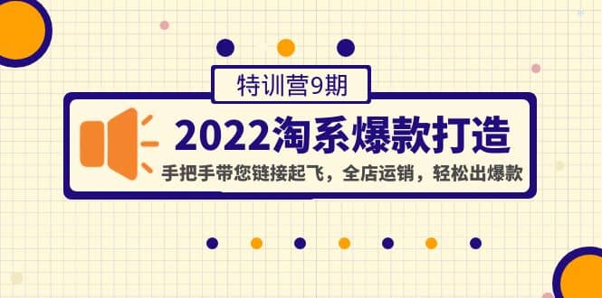2022淘系爆款打造特训营9期：手把手带您链接起飞，全店运销，轻松出爆款-无忧资源网