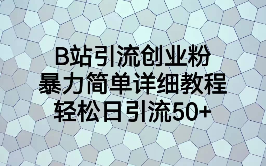 B站引流创业粉,暴力简单详细教程,轻松日引流50+-无忧资源网