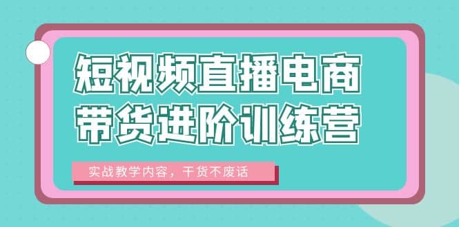 短视频直播电商带货进阶训练营：实战教学内容，干货不废话-无忧资源网