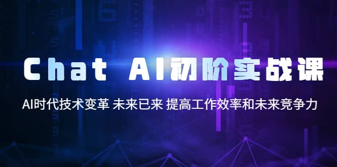 Chat AI初阶实战课,AI时代技术变革 未来已来 提高工作效率和未来竞争力-无忧资源网