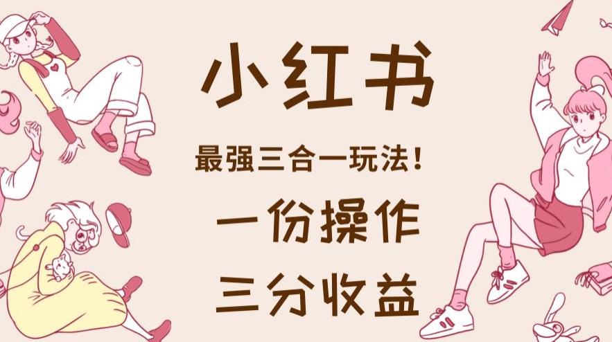 小红书最强三合一玩法，一份操作获得三份收益！【揭秘】-无忧资源网