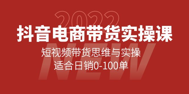 抖音电商带货实操课：短视频带货思维与实操，适合日销0-100单-无忧资源网