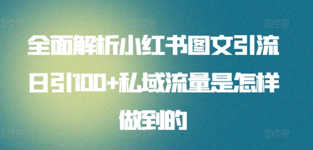 暴力引流 小红书图文引流日引100私域全面拆解【打粉人必看】-无忧资源网
