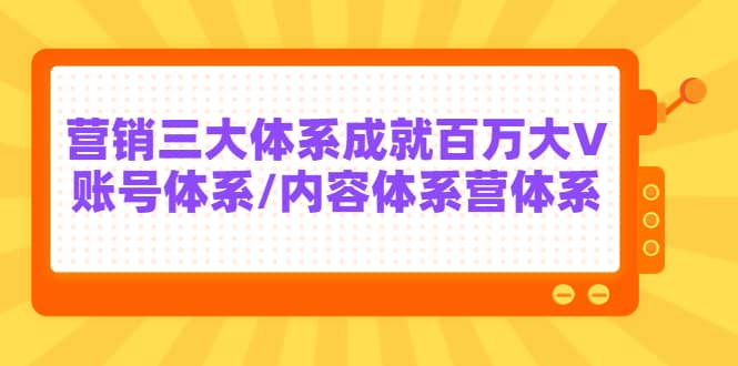 7天线上营销系统课第二十期，营销三大体系成就百万大V-无忧资源网