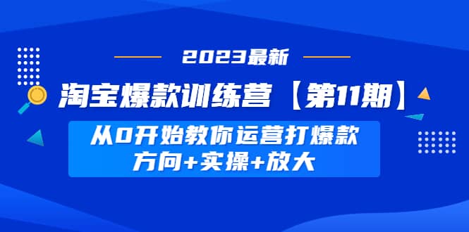 淘宝爆款训练营【第11期】 从0开始教你运营打爆款，方向+实操+放大-无忧资源网
