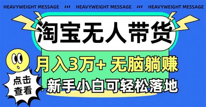 淘宝无人带货3.0高收益玩法，月入3万+，无脑躺赚，新手小白可落地实操-无忧资源网