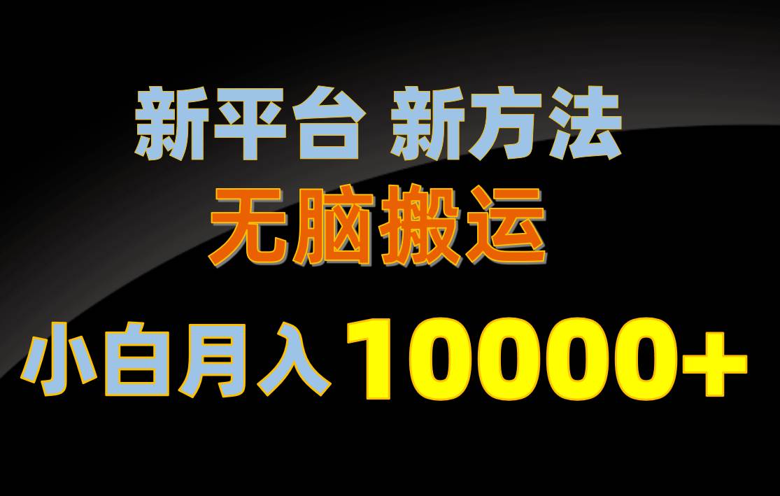 新平台新方法,无脑搬运,月赚10000+,小白轻松上手不动脑-无忧资源网