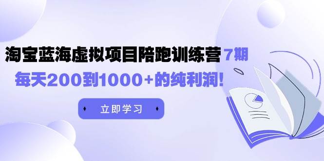 黄岛主《淘宝蓝海虚拟项目陪跑训练营7期》每天200到1000+的纯利润-无忧资源网