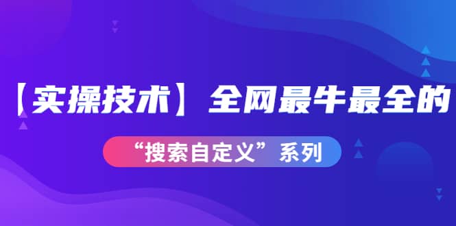 【实操技术】全网最牛最全的“搜索自定义”系列！价值698元-无忧资源网