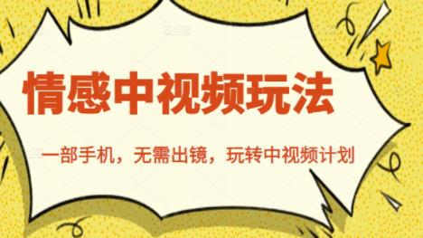 北北情感中视频玩法,一部手机,无需出镜,玩转中视频计划-无忧资源网