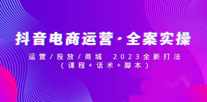 抖音电商运营·全案实操:运营/投放/商城 2023全新打法-无忧资源网