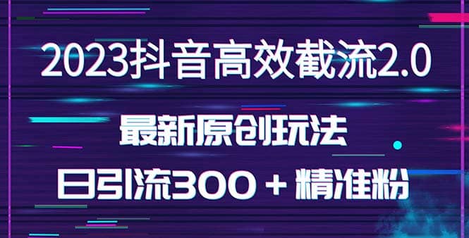 日引300＋创业粉，独家抖音高效截流2.0玩法（价值1280）-无忧资源网