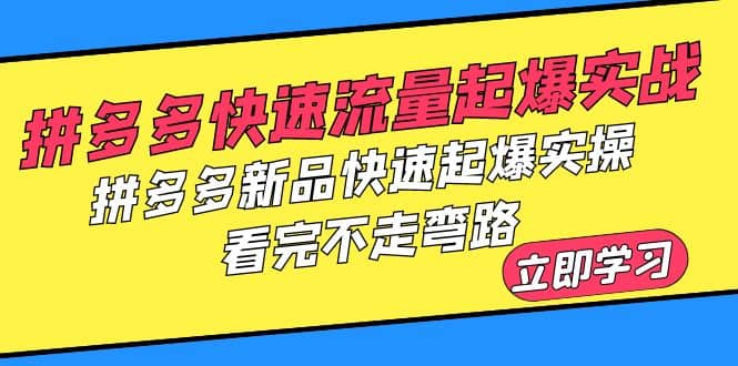 拼多多-快速流量起爆实战,拼多多新品快速起爆实操,看完不走弯路-无忧资源网