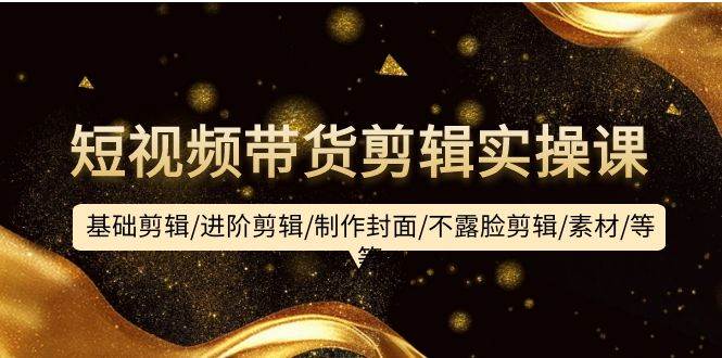 短视频带货剪辑实操课：基础剪辑/进阶剪辑/制作封面/不露脸剪辑/素材/等等-无忧资源网