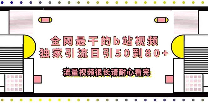 全网最干的b站视频独家引流日引50到80+流量视频很长请耐心看完-无忧资源网