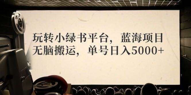 玩转小绿书平台,蓝海项目,无脑搬运,单号日入5000+-无忧资源网