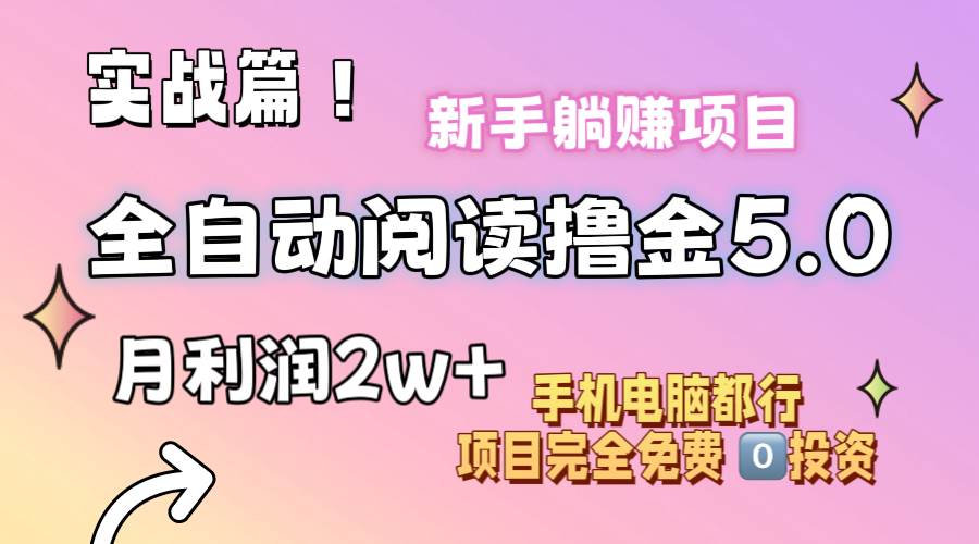 小说全自动阅读撸金5.0 操作简单 可批量操作 零门槛！小白无脑上手月入2w+-无忧资源网