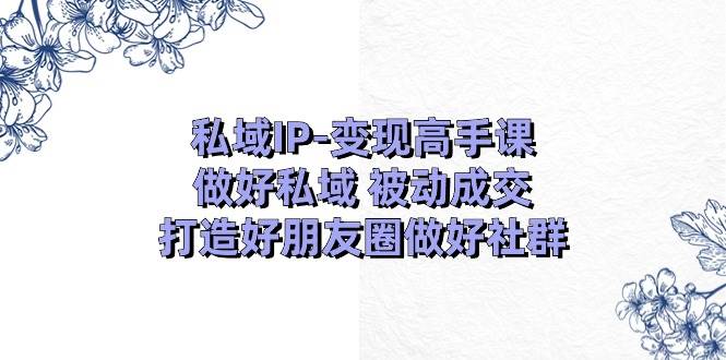 私域IP-变现高手课:做好私域 被动成交,打造好朋友圈做好社群(18节)-无忧资源网