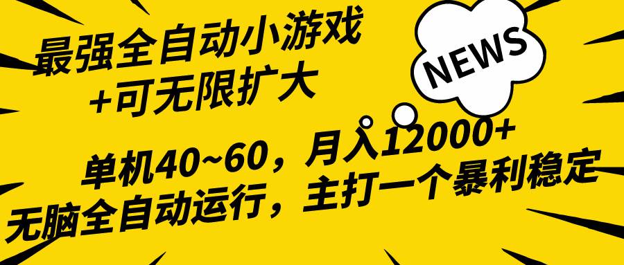 2024最新全网独家小游戏全自动，单机40~60,稳定躺赚，小白都能月入过万-无忧资源网