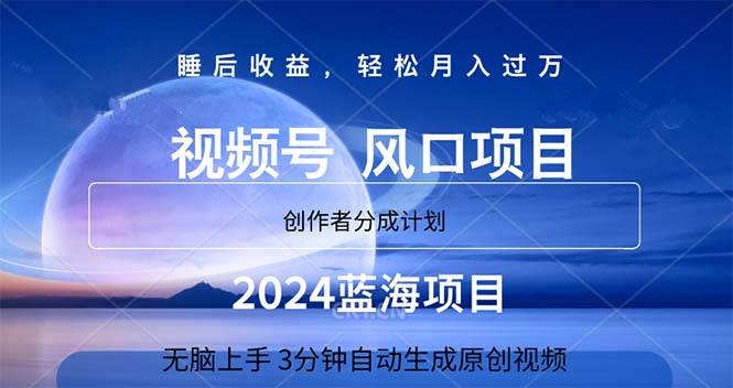 2024蓝海项目,3分钟自动生成视频,月入过万-无忧资源网