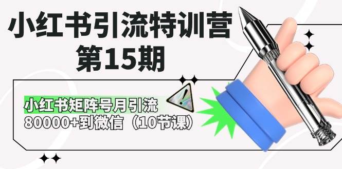 小红书引流特训营-第15期,小红书矩阵号月引流80000+到微信(10节课)-无忧资源网