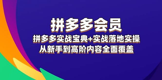 拼多多 会员，拼多多实战宝典+实战落地实操，从新手到高阶内容全面覆盖-无忧资源网