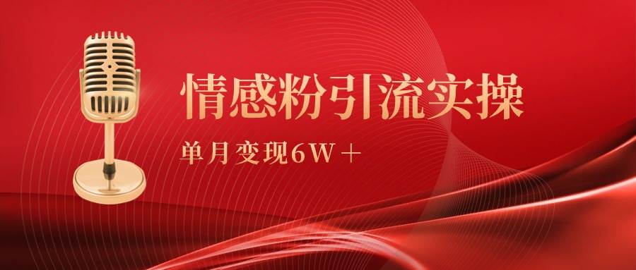 单月变现6w+，情感粉引流变现实操课-无忧资源网