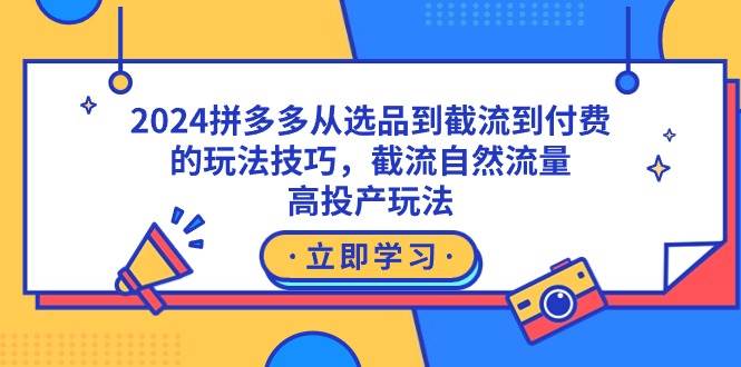 2024拼多多从选品到截流到付费的玩法技巧，截流自然流量玩法，高投产玩法-无忧资源网