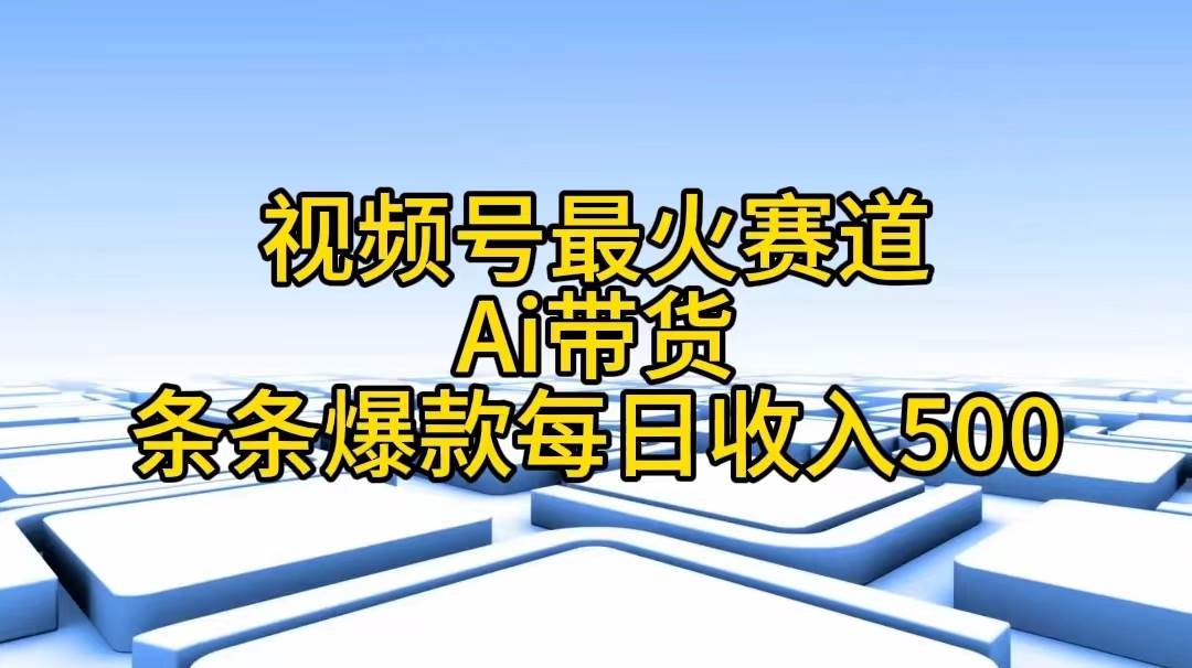 视频号最火赛道——Ai带货条条爆款每日收入500-无忧资源网