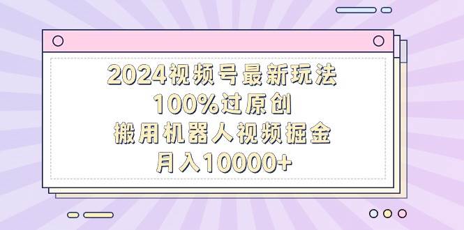 2024视频号最新玩法,100%过原创,搬用机器人视频掘金,月入10000+-无忧资源网