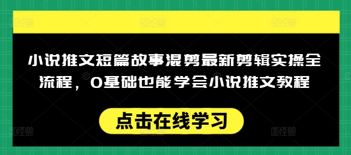 小说推文短篇故事混剪最新剪辑实操全流程,0基础也能学会小说推文教程,肯干多发日入多张-无忧资源网