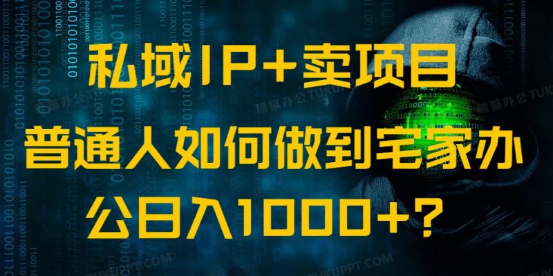 私域IP+卖项目,普通人如何做到宅家办公实现日入1000+-无忧资源网